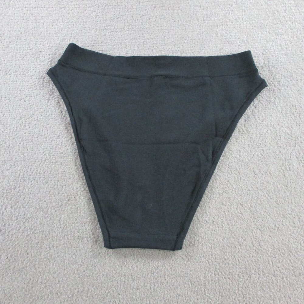 NWT SKIMS Cotton Jersey Cheeky Tanga Underwear Womens Small Soot Black - Picture 3 of 7